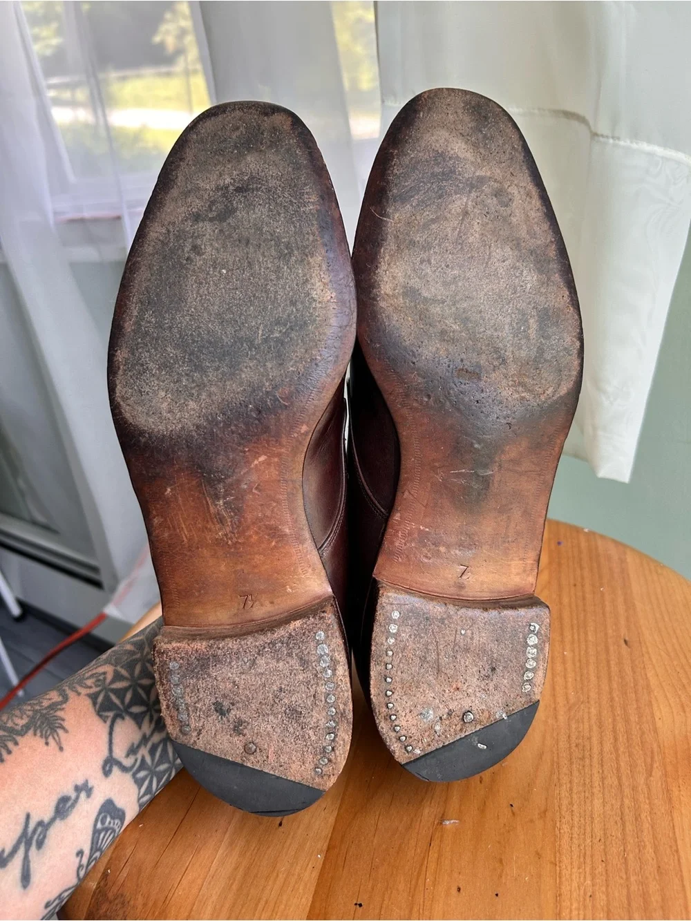 Mauri Dundee Brown Leather Monk Strap Dress Shoes Made in England UK 7.5 US 8.5